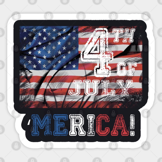 4th of july Murica America American Flag Sticker by MasliankaStepan